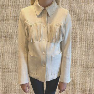 Faux Suede Jacket with Fringe Size XS